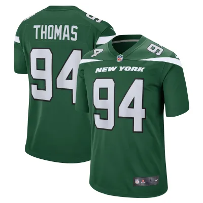 Men's New York Jets Solomon Thomas Gotham Green Game Jersey 01