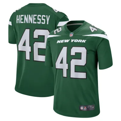 Men's New York Jets Thomas Hennessy Gotham Green Game Jersey 01