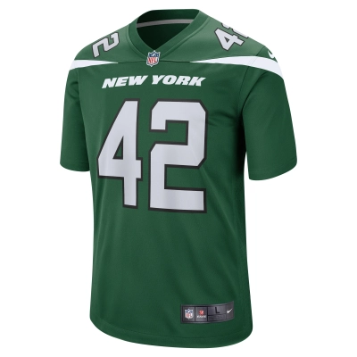 Men's New York Jets Thomas Hennessy Gotham Green Game Jersey 02