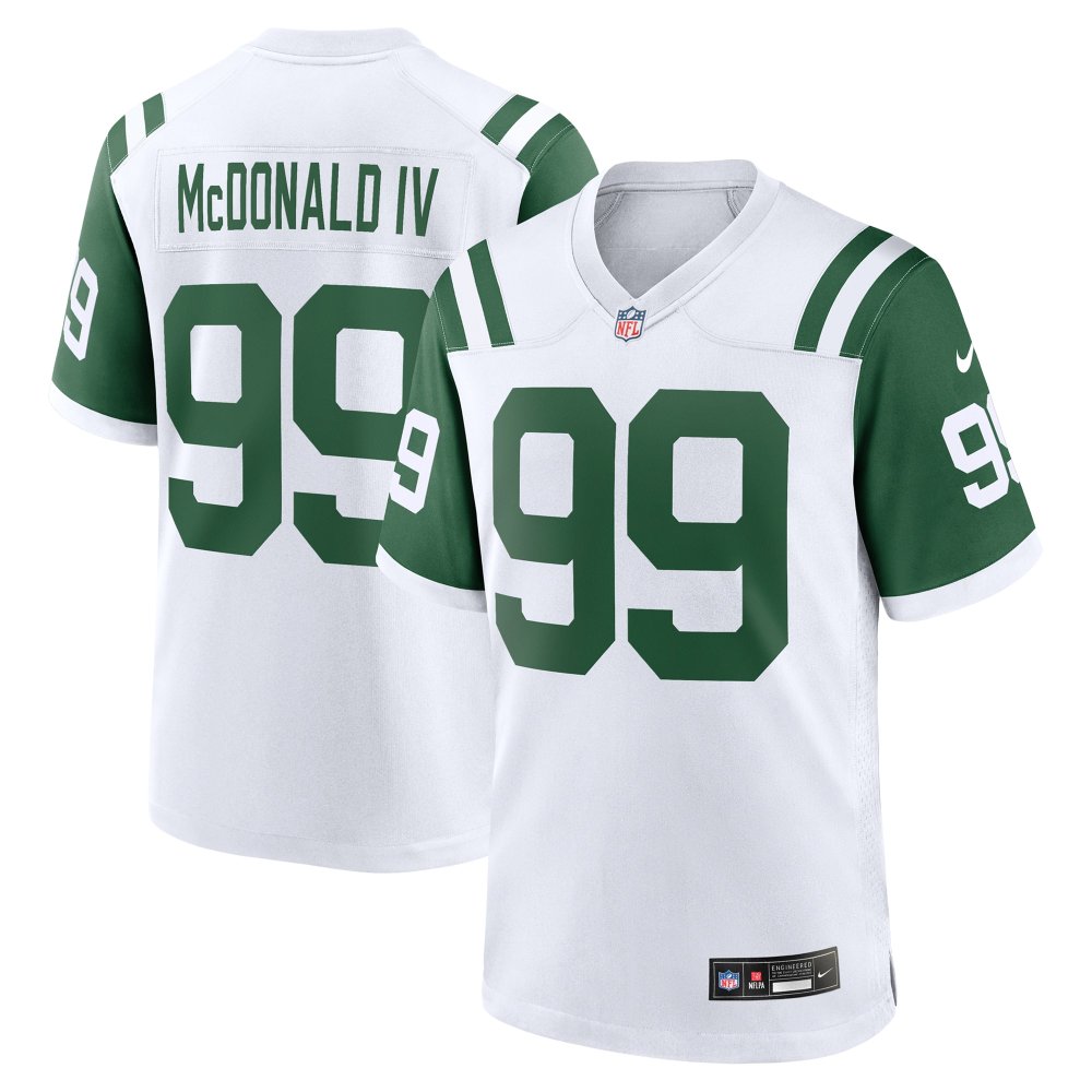 Men's New York Jets Will McDonald IV White Classic Alternate Game Jersey