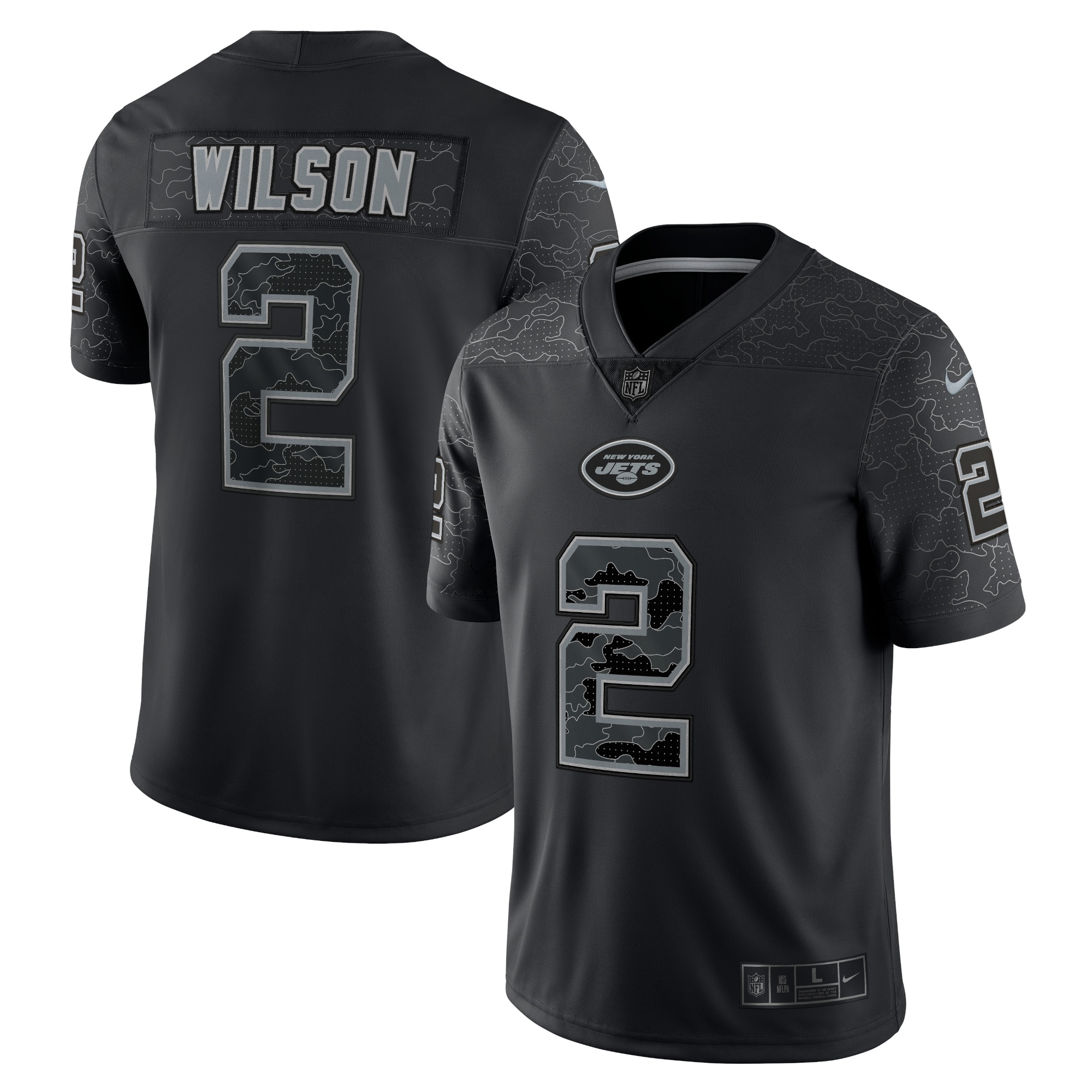 Men's New York Jets Zach Wilson Black RFLCTV Limited Jersey