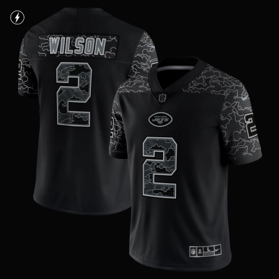 Men's New York Jets Zach Wilson Black RFLCTV Limited Jersey 02