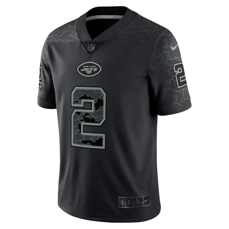 Men's New York Jets Zach Wilson Black RFLCTV Limited Jersey