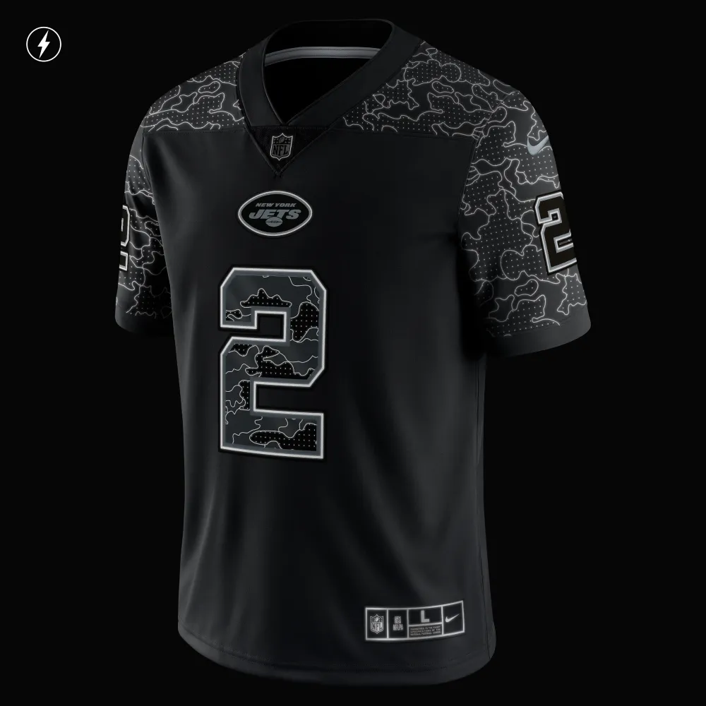 Men's New York Jets Zach Wilson Black RFLCTV Limited Jersey