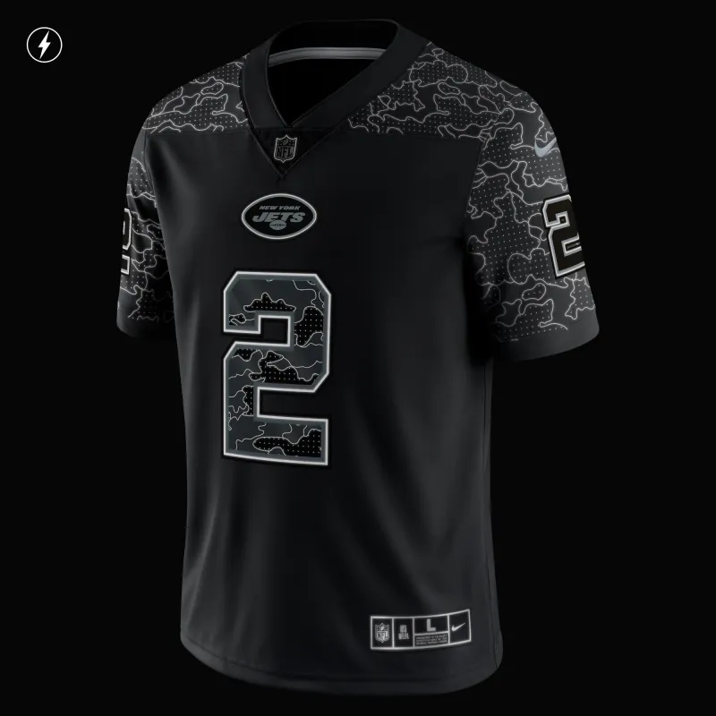 Men's New York Jets Zach Wilson Black RFLCTV Limited Jersey