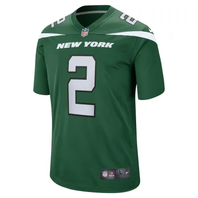 Men's New York Jets Zach Wilson Gotham Green Game Jersey 02