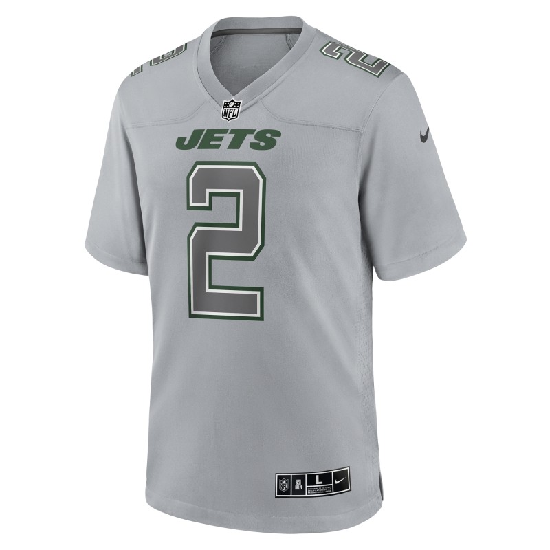 Men's New York Jets Zach Wilson Gray Atmosphere Fashion Game Jersey