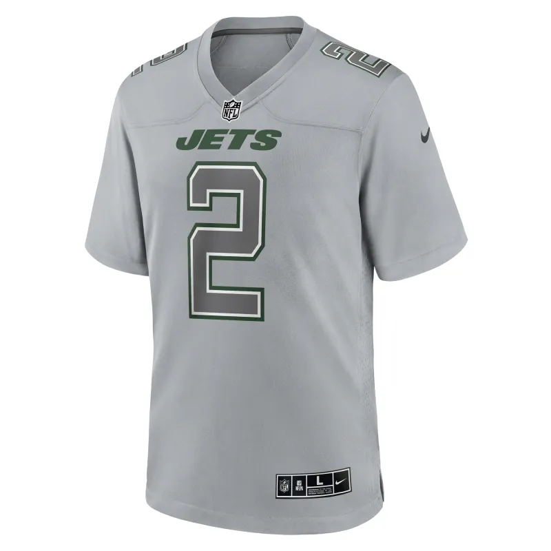 Men's New York Jets Zach Wilson Gray Atmosphere Fashion Game Jersey