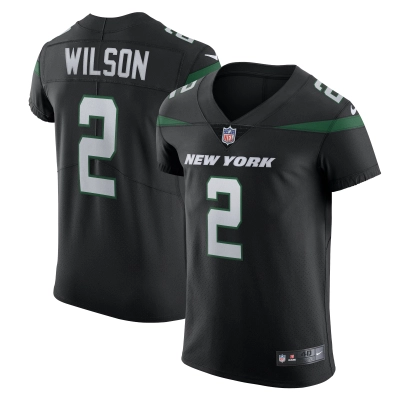 Men's New York Jets Zach Wilson Stealth Black Vapor Elite Jersey 01