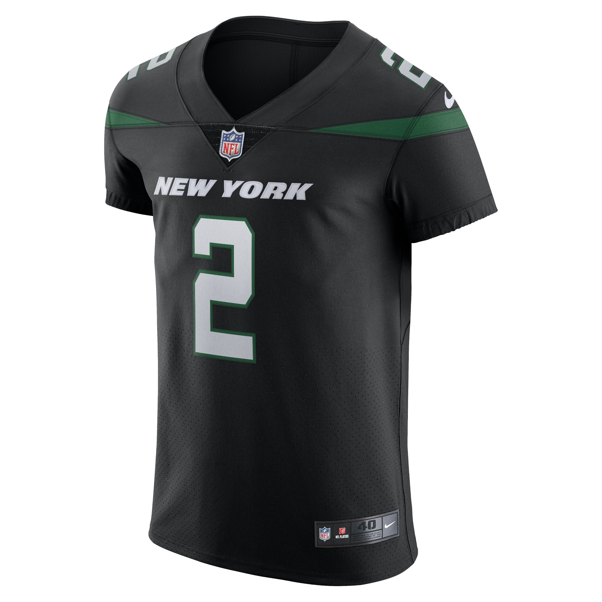 Men's New York Jets Zach Wilson Stealth Black Vapor Elite Jersey