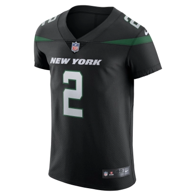 Men's New York Jets Zach Wilson Stealth Black Vapor Elite Jersey 02