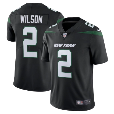 Men's New York Jets Zach Wilson Stealth Black Vapor Limited Jersey 01