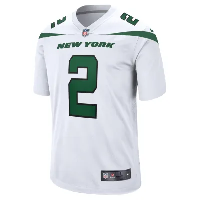 Men's New York Jets Zach Wilson White Game Jersey 02