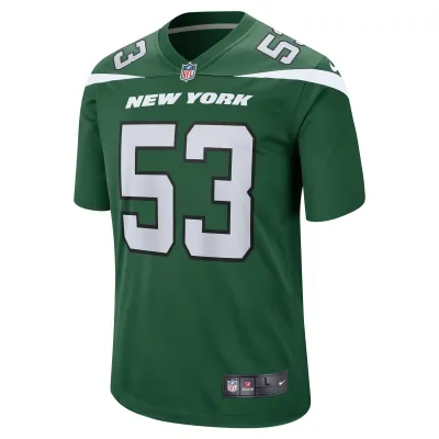 Men's New York Jets Zaire Barnes Gotham Green Game Jersey 02