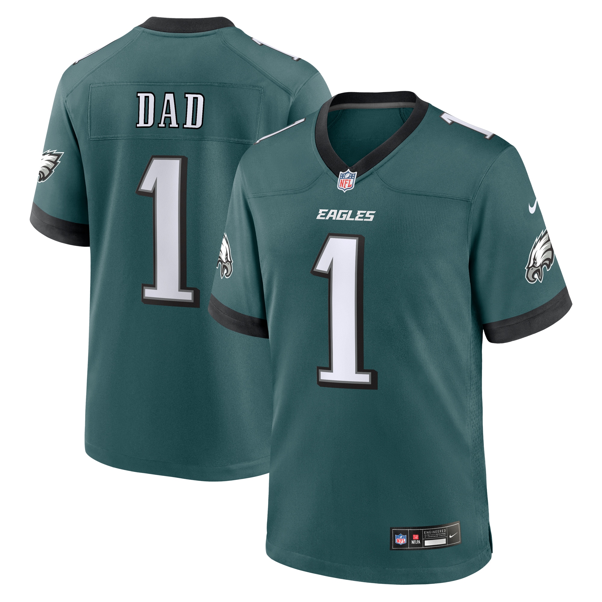 Men's Philadelphia Eagles Midnight Green #1 Dad Game Jersey