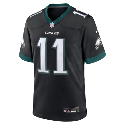 Men's Philadelphia Eagles A.J. Brown Black Alternate Game Jersey 02