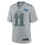 Men's Philadelphia Eagles A.J. Brown Gray Super Bowl LVII Patch Atmosphere Fashion Game Jersey