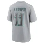 Men's Philadelphia Eagles A.J. Brown Gray Super Bowl LVII Patch Atmosphere Fashion Game Jersey