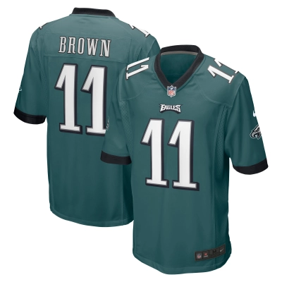 Men's Philadelphia Eagles A.J. Brown Midnight Green Player Game Jersey 01