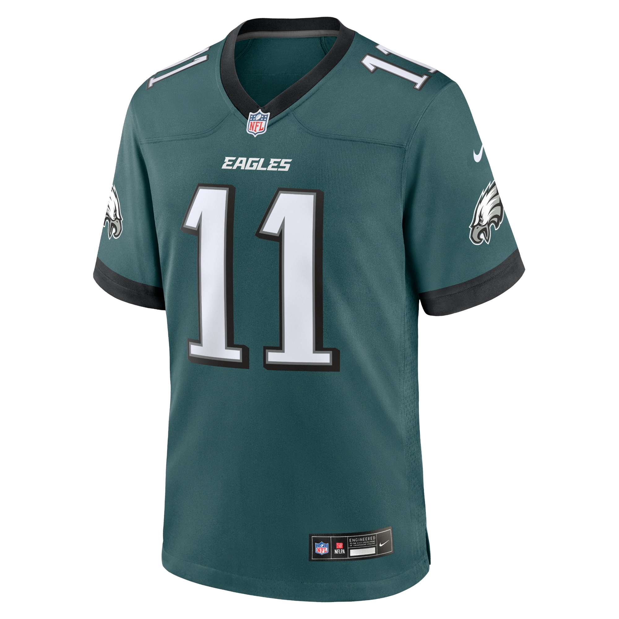 Men's Philadelphia Eagles A.J. Brown Midnight Green Team Game Jersey