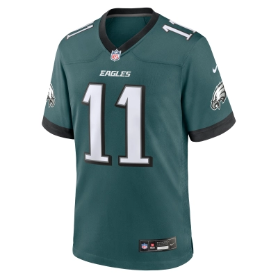 Men's Philadelphia Eagles A.J. Brown Midnight Green Team Game Jersey 02