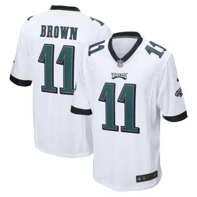 Men's Philadelphia Eagles A.J. Brown White Game Jersey 01