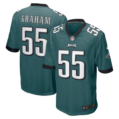 Men's Philadelphia Eagles Brandon Graham Midnight Green Game Jersey 01