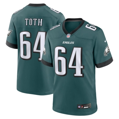 Men's Philadelphia Eagles Brett Toth Midnight Green Game Jersey 01