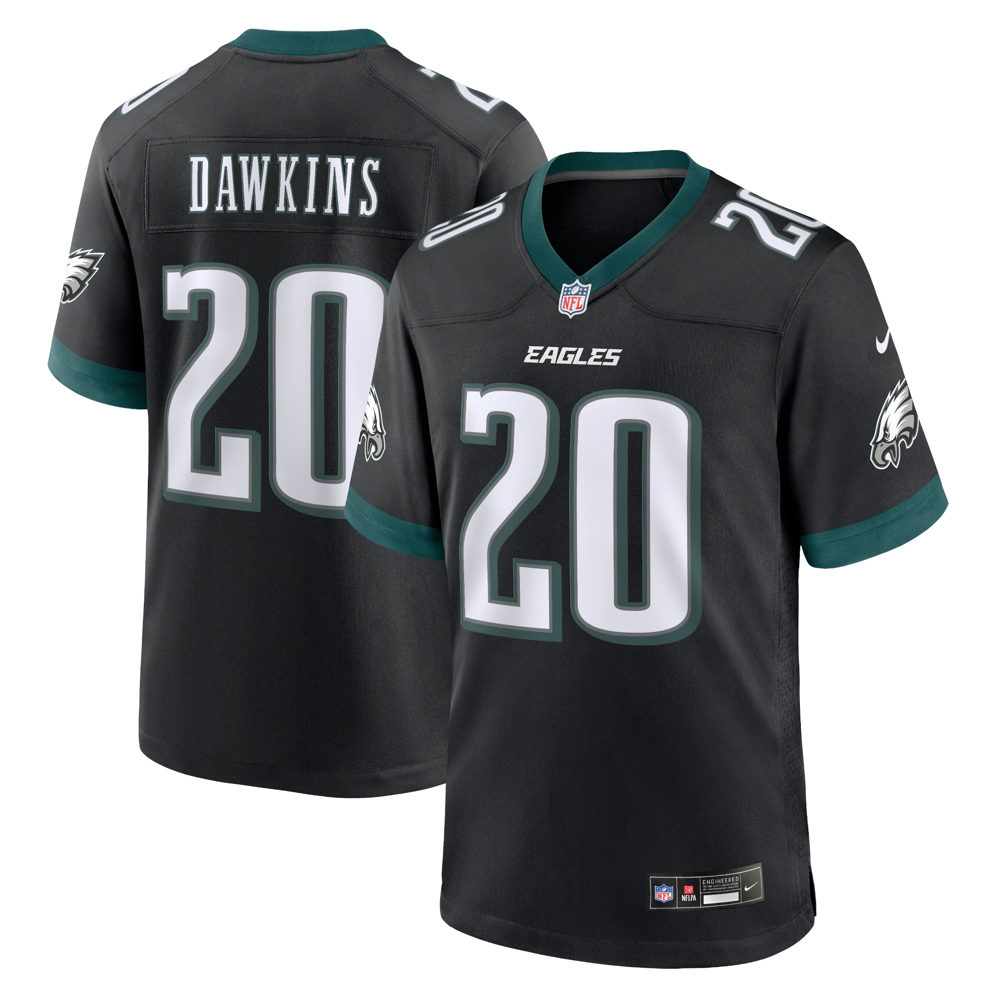 Men's Philadelphia Eagles Brian Dawkins Black Alternate Game Jersey