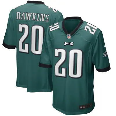 Men's Philadelphia Eagles Brian Dawkins  Midnight Green Game Retired Player Jersey 01