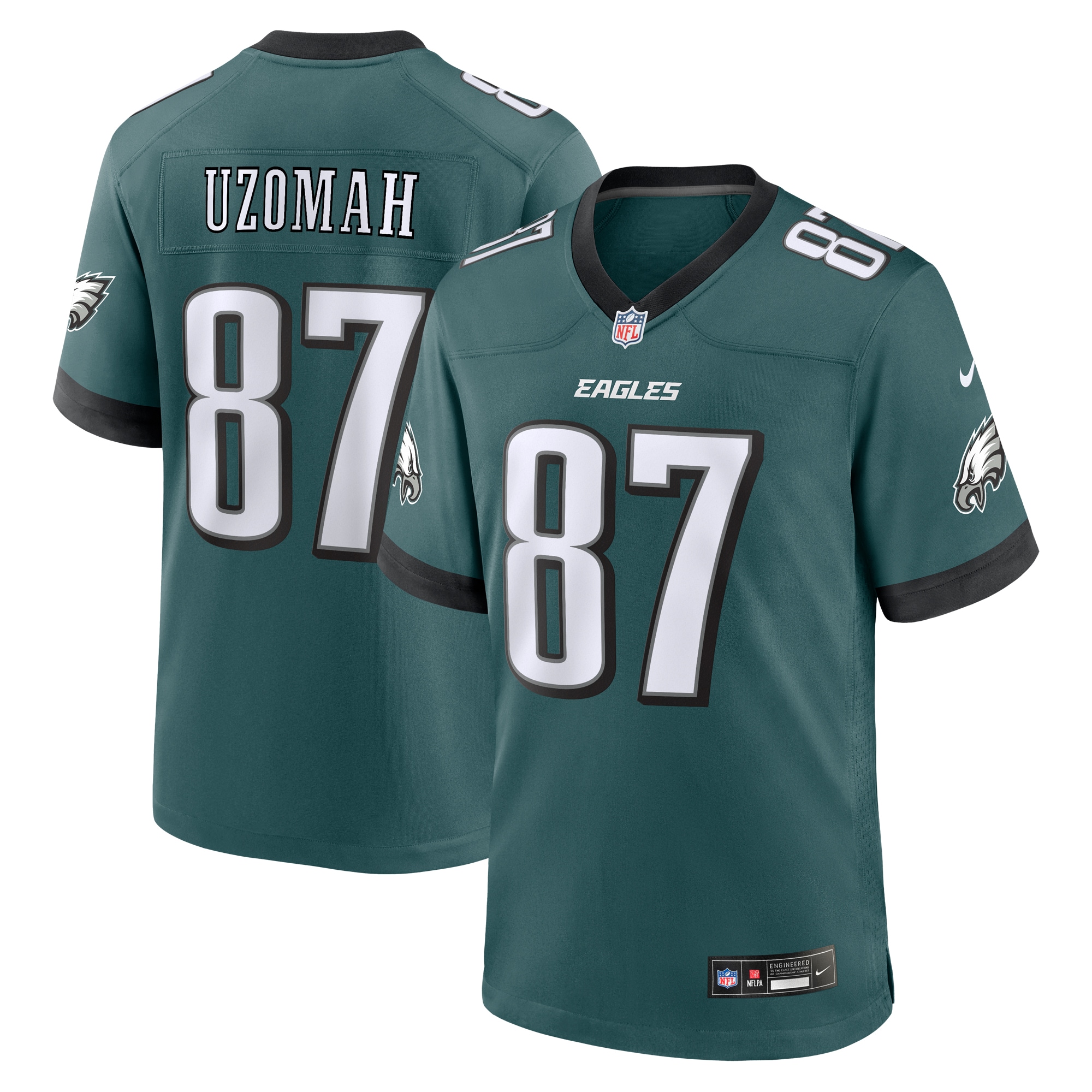 Men's Philadelphia Eagles C.J. Uzomah Midnight Green Team Game Jersey