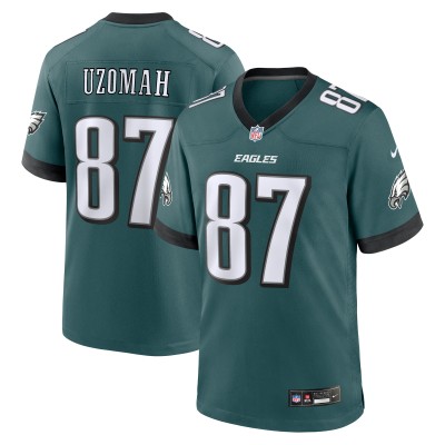 Men's Philadelphia Eagles C.J. Uzomah Midnight Green Team Game Jersey 01