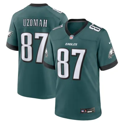 Men's Philadelphia Eagles C.J. Uzomah Midnight Green Team Game Jersey 01