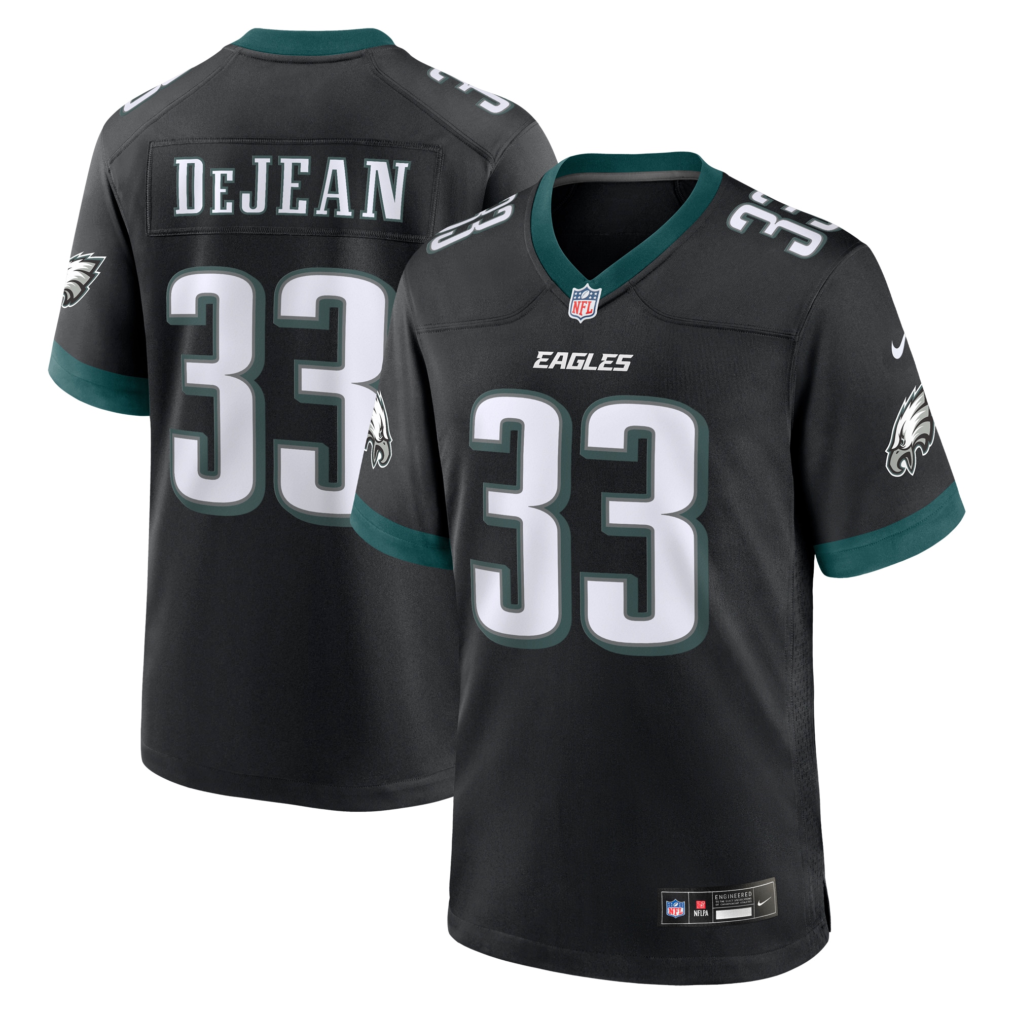 Men's Philadelphia Eagles Cooper DeJean Black 2024 NFL Draft Alternate Player Game Jersey