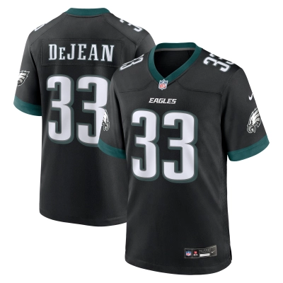 Men's Philadelphia Eagles Cooper DeJean Black 2024 NFL Draft Alternate Player Game Jersey 01