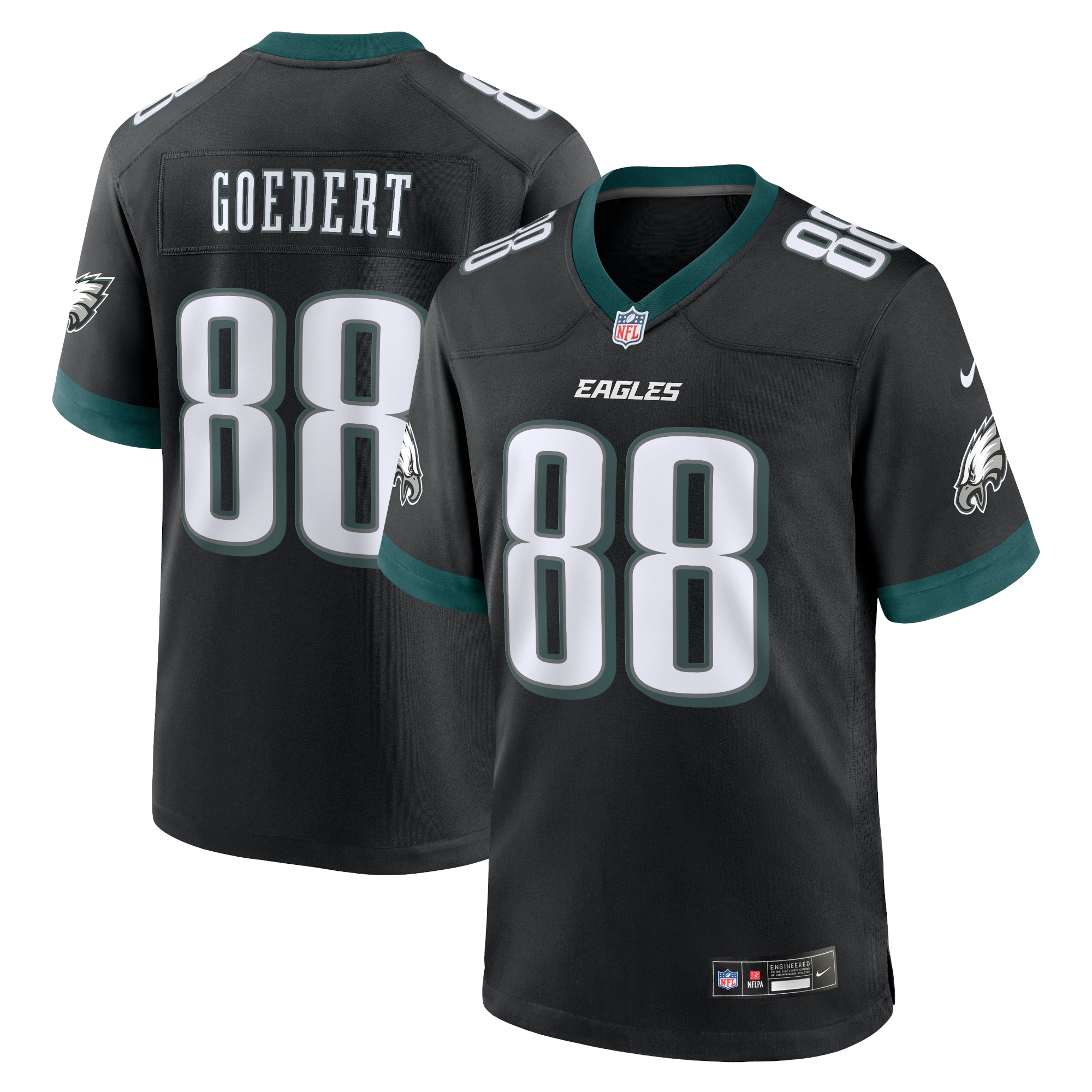 Men's Philadelphia Eagles Dallas Goedert Black Alternate Game Jersey