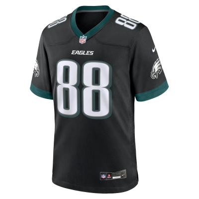 Men's Philadelphia Eagles Dallas Goedert Black Alternate Game Jersey 02
