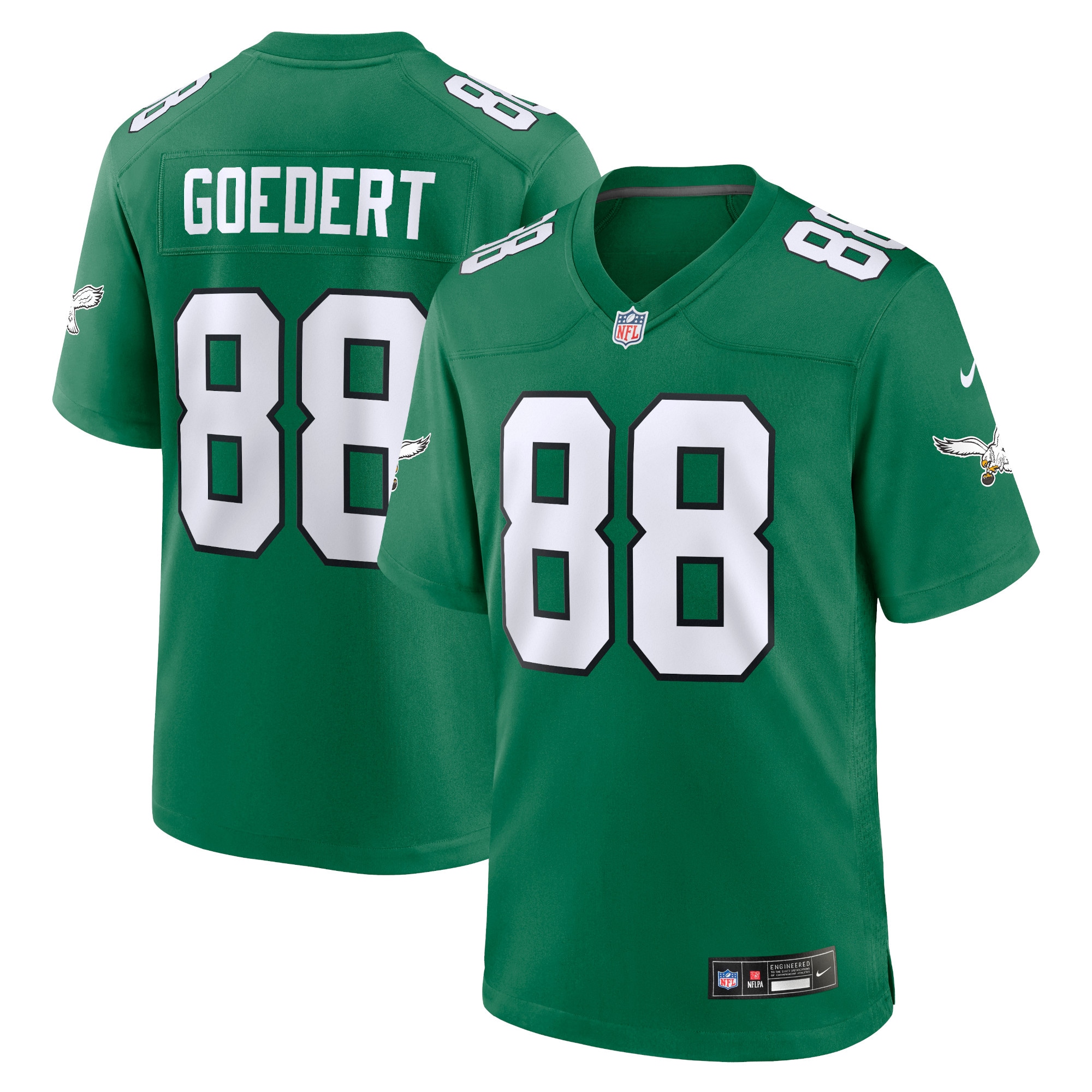 Men's Philadelphia Eagles Dallas Goedert Kelly Green Alternate Game Player Jersey