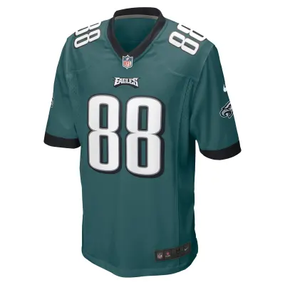 Men's Philadelphia Eagles Dallas Goedert Midnight Green Game Jersey 02
