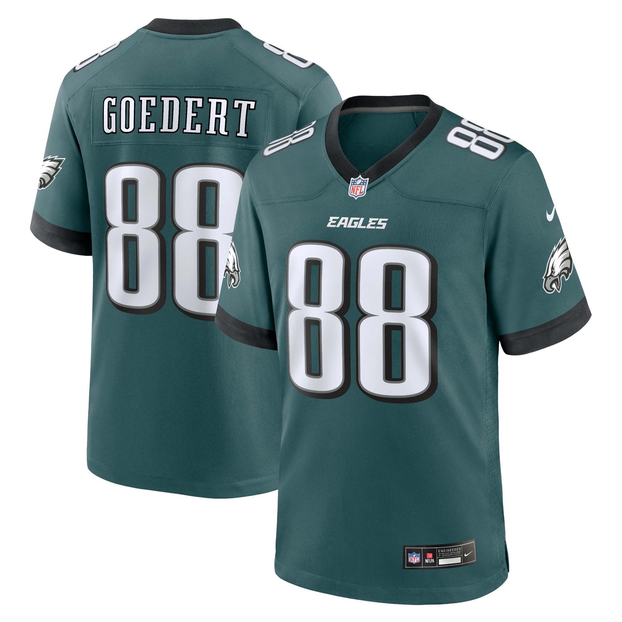 Men's Philadelphia Eagles Dallas Goedert Midnight Green Team Game Jersey