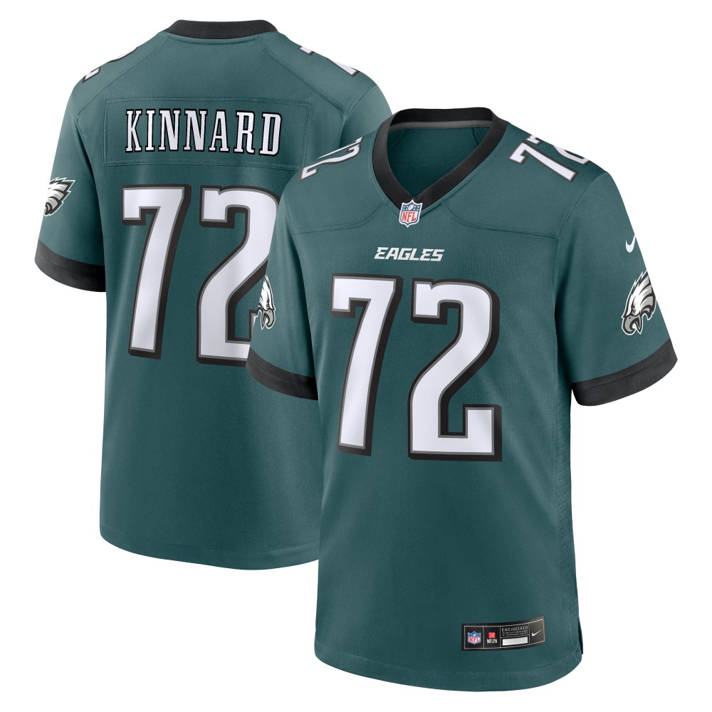 Men's Philadelphia Eagles Darian Kinnard Midnight Green Team Game Jersey