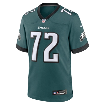 Men's Philadelphia Eagles Darian Kinnard Midnight Green Team Game Jersey 02