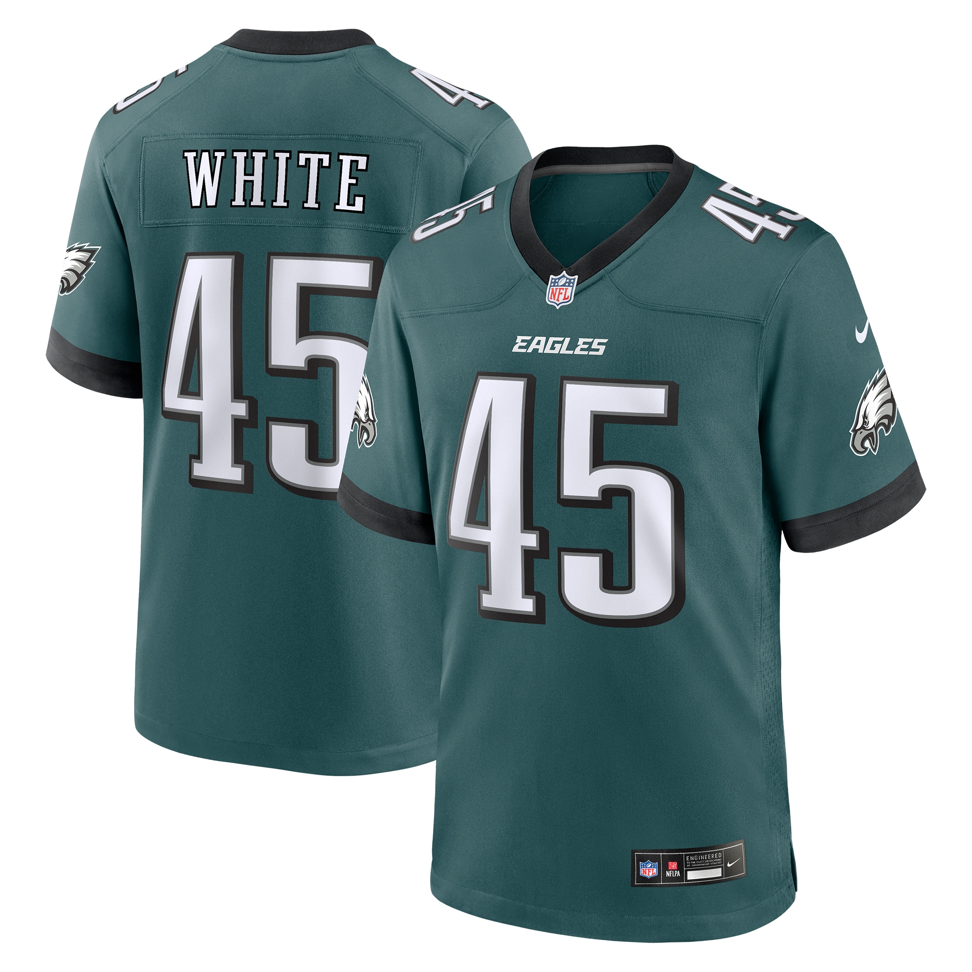 Men's Philadelphia Eagles Devin White Midnight Green Game Jersey