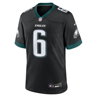 Men's Philadelphia Eagles DeVonta Smith Black Alternate Game Jersey 02