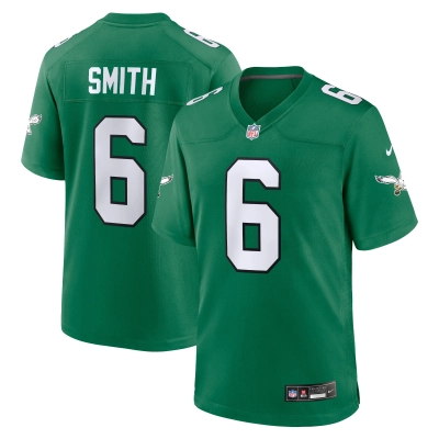 Men's Philadelphia Eagles DeVonta Smith Kelly Green Alternate Game Player Jersey 01
