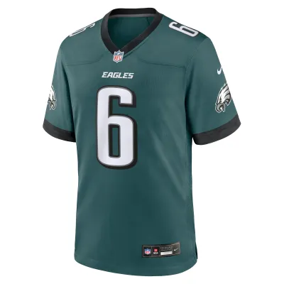 Men's Philadelphia Eagles DeVonta Smith Midnight Green Team Game Jersey 02