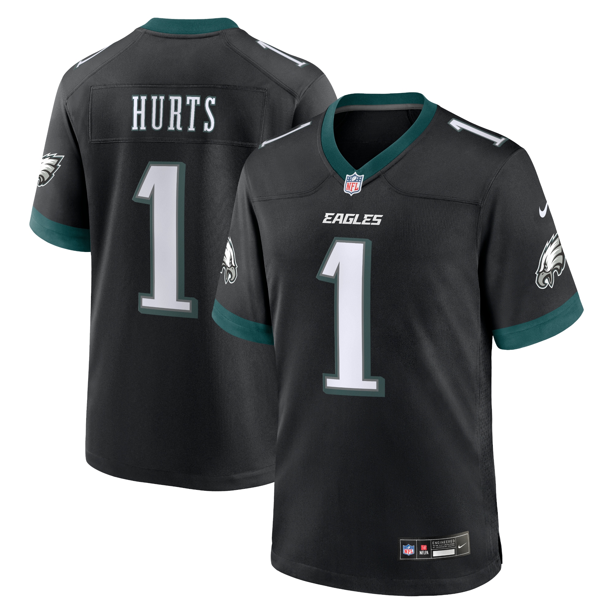Men's Philadelphia Eagles Jalen Hurts Black Alternate Game Jersey