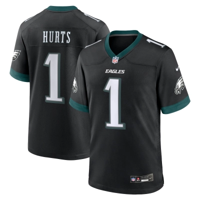 Men's Philadelphia Eagles Jalen Hurts Black Alternate Game Jersey 01
