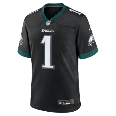 Men's Philadelphia Eagles Jalen Hurts Black Alternate Game Jersey 02