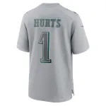 Men's Philadelphia Eagles Jalen Hurts Gray Super Bowl LVII Patch Atmosphere Fashion Game Jersey
